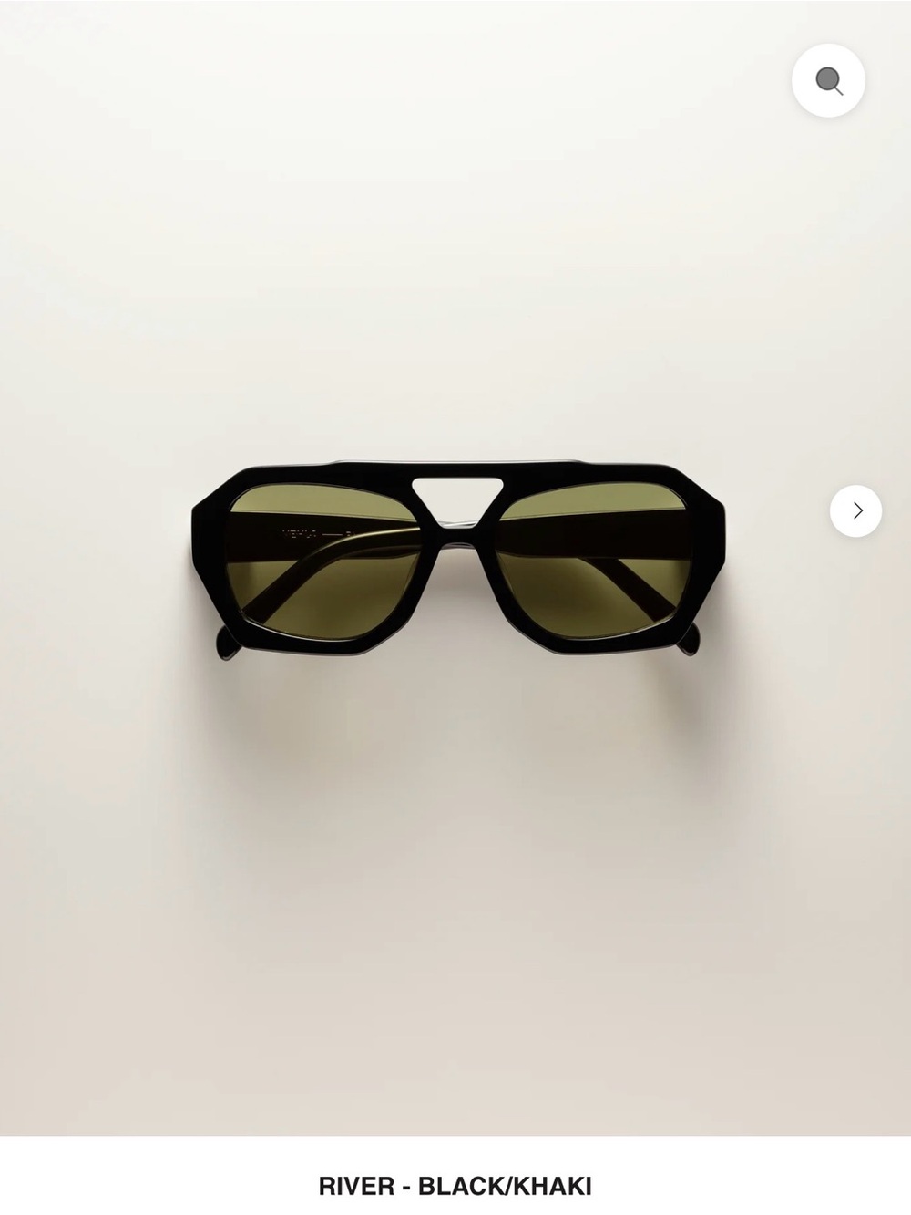 VEHLA River Sunglasses - Black Frame with Khaki Lenses